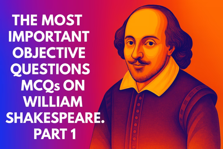 Shakespeare multiple choice questions, William Shakespeare objective questions, English literature quiz, Shakespeare for LT grade, KVS PRT English, Bard of Avon, Shakespeare important questions, Shakespeare life and works MCQs