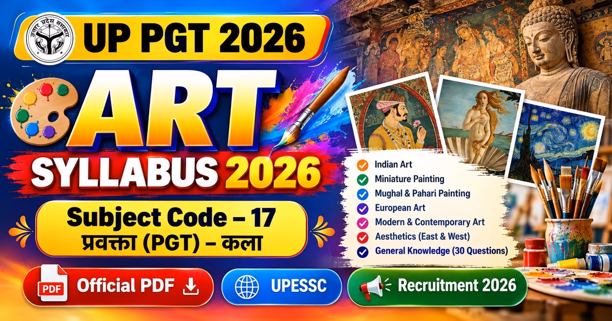 UP PGT Art Syllabus 2026 Subject Code 17