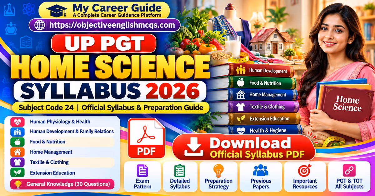 UP PGT Home Science Syllabus 2026 Subject Code 24