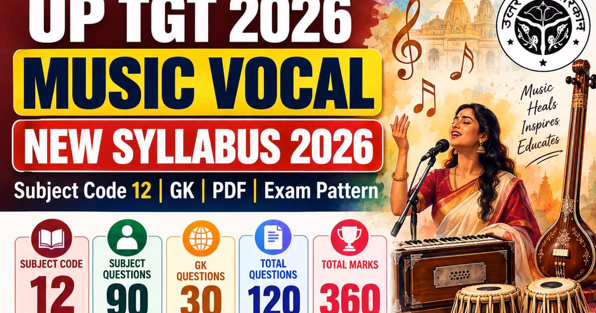 UP TGT Music Vocal New Syllabus 2026 Subject Code 12