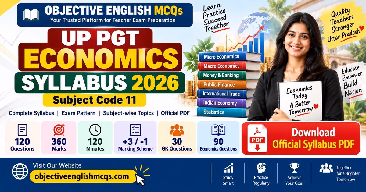 UP PGT Economics Syllabus 2026 Subject Code 11 Exam Pattern and Official PDF
