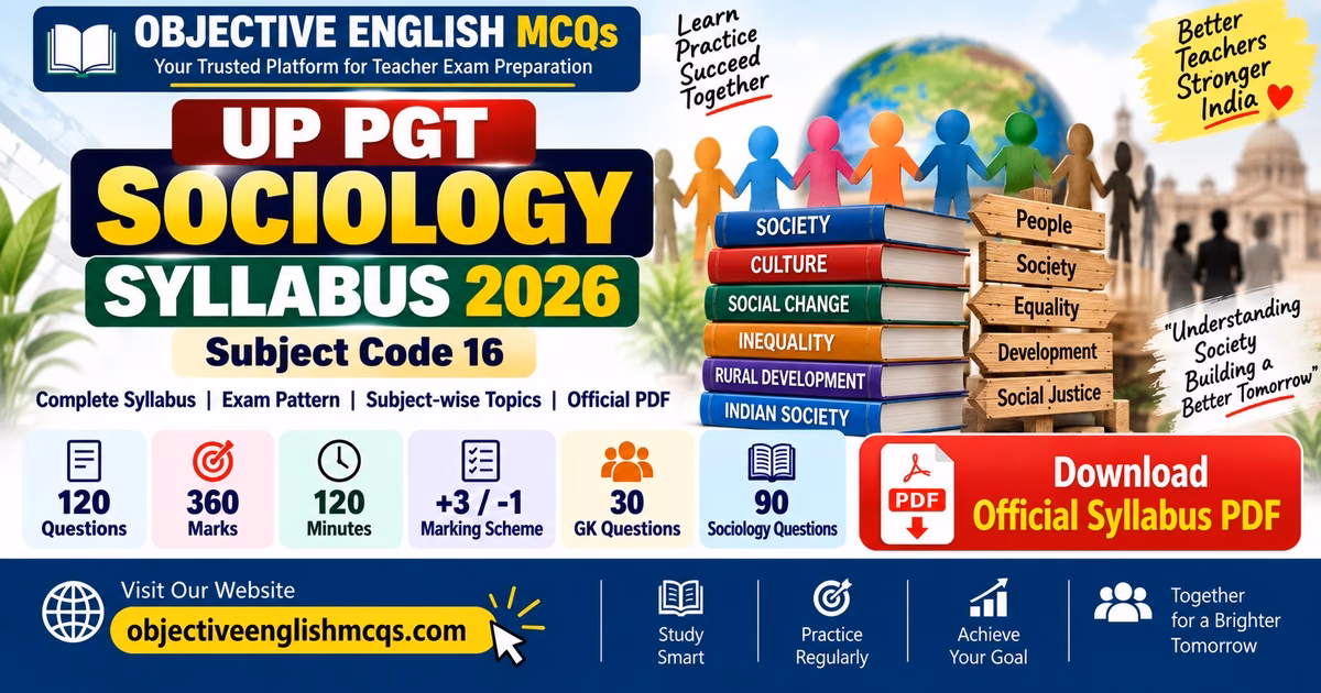 UP PGT Sociology Syllabus 2026 Subject Code 16 Exam Pattern and Official PDF