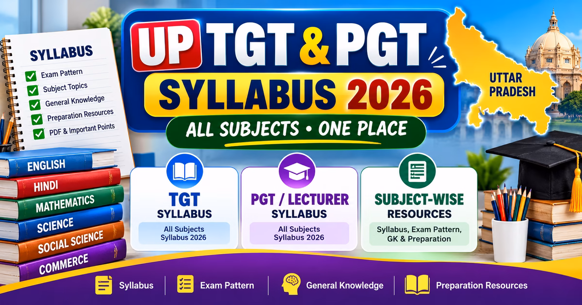 UP TGT PGT Syllabus 2026 All Subjects